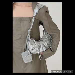 Sliver glittery handbag